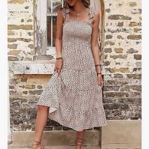 ❌SOLD❌ Women's Summer Leopard Print Ruffle Long Maxi Dress, Small